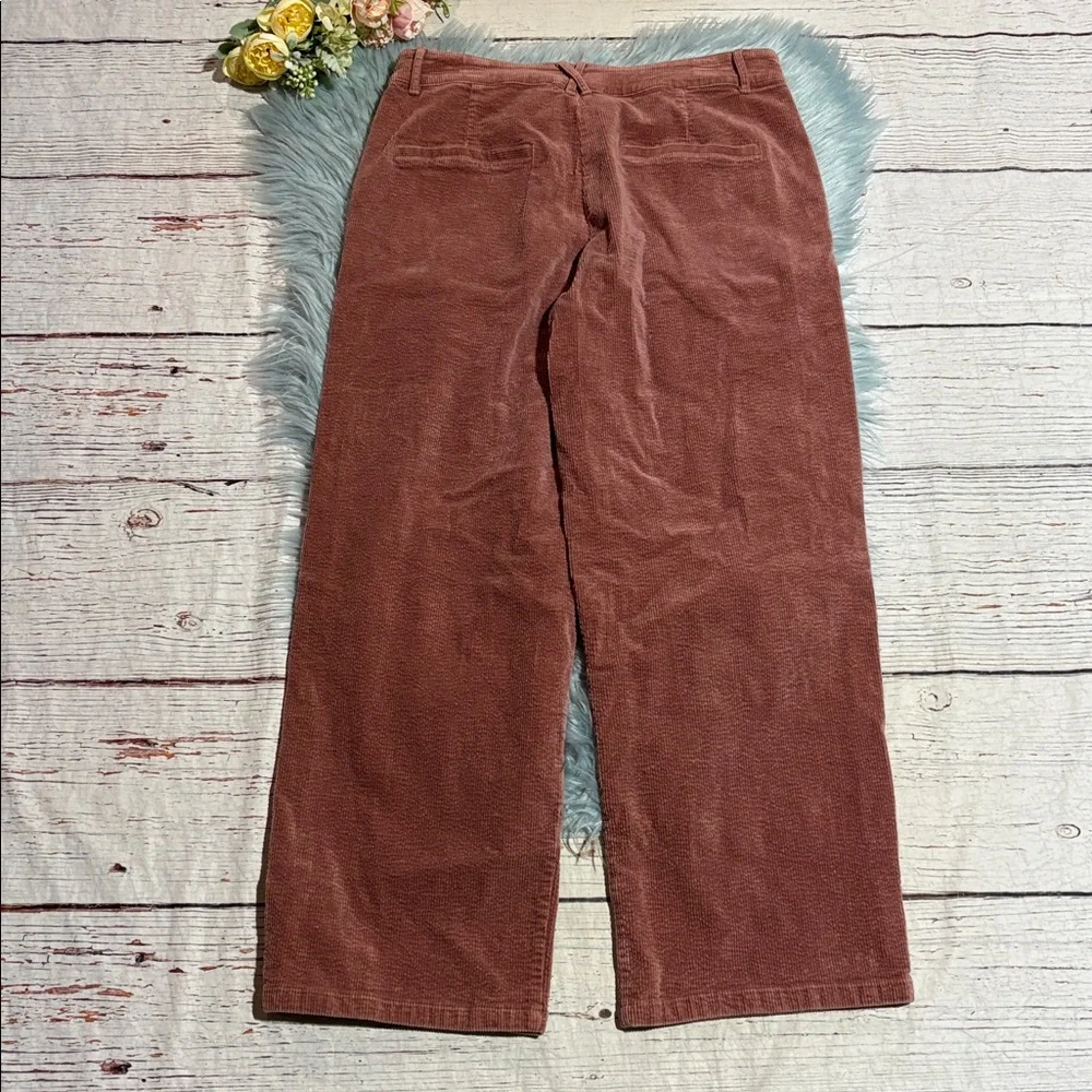 Elodie Wide Leg Corduroy Pants in Dark Mauve sz L